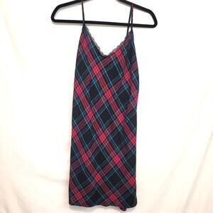 Victoria’s Secret Plaid Slip Dress Size Medium Tartan NWT Lingerie Holiday